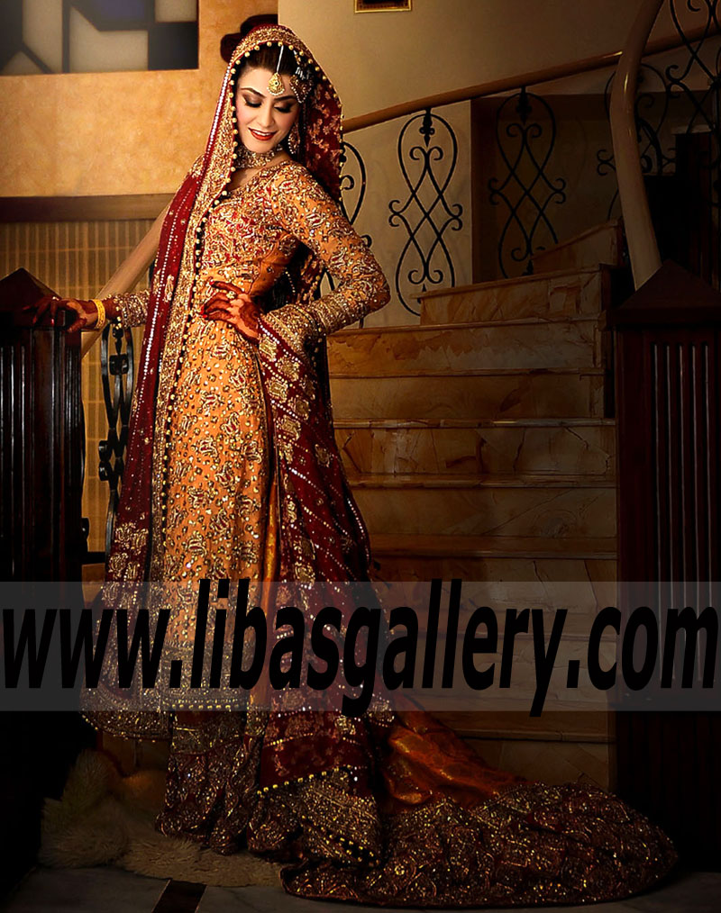 Latest Pakistani Bridal Gharara Dresses Wedding Dresses Saudi Arabia, Qatar, Oman, Bahrain, Kuwait