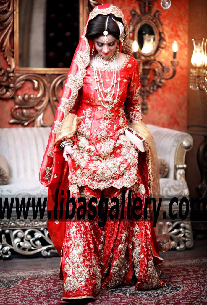 pakistani red wedding dress