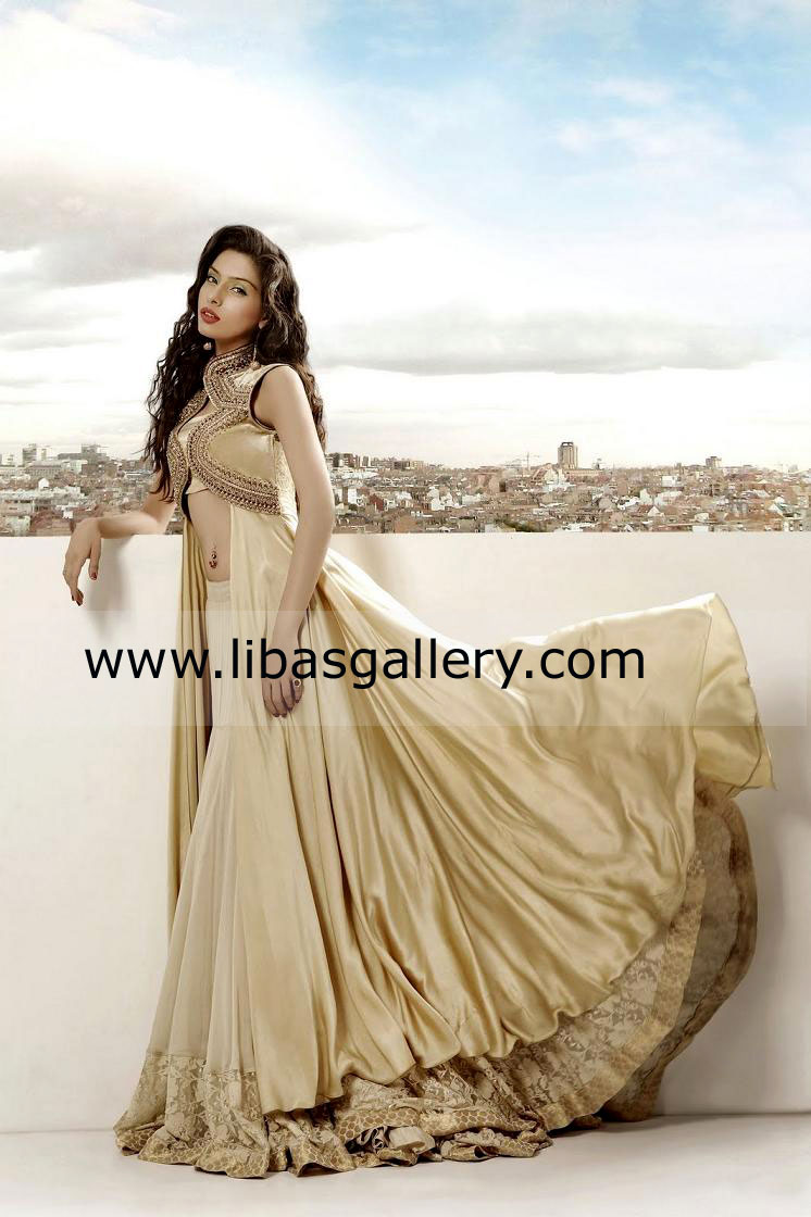 Asifa And Nabeel Anarkali Dresses, Asifa And Nabeel Beige Antique Gold Anarkali Dresses, Asifa And Nabeel Anarkalee Dresses Collection 2013-14 Glandale, Phoenix, Gilbert, AZ
