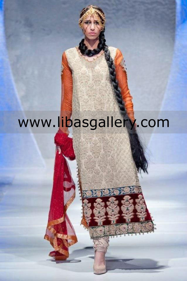 Aamir Baig Bridal Collection at Pakistan Fashion Week London UK Party Outfits From Pakistan in New Season 2013 Birmingham UK 