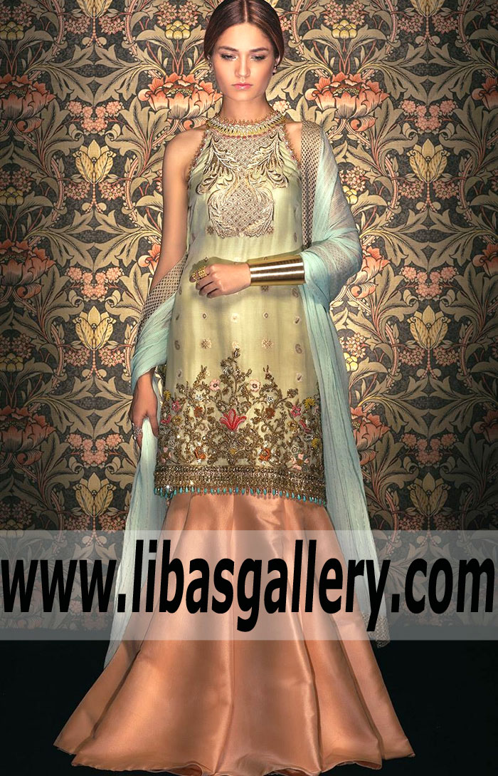 Tena Durrani Party Dresses Newark New Jersey NJ USA Pakistani Mint Green Party Dresses