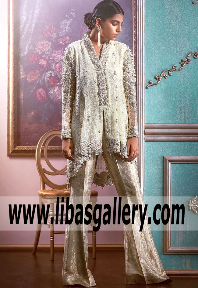 Asian Party Wear Designer Suits 2018 Annus Abrar High Low Anarkali London, Manchester, Birmingham UK
