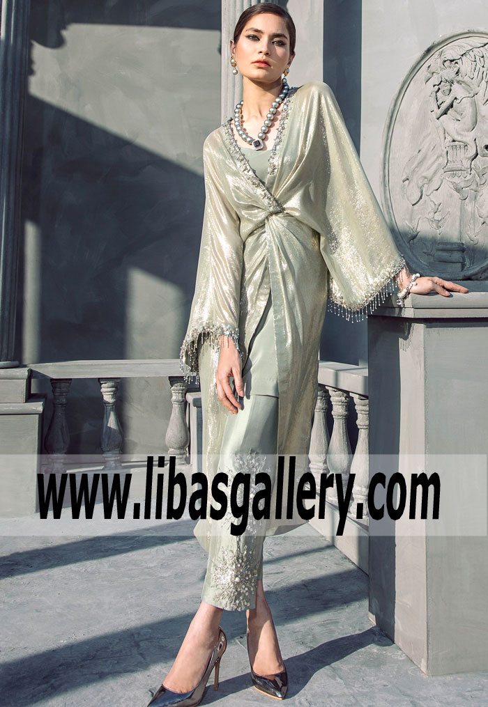 Pakistani Party Dress 2018 Sparkly Powder Grey Kaftan Buy in Toronto, Canada Pakistani Party Dress 2018 Sparkly Powder Grey Kaftan Buy in Toronto, Canada