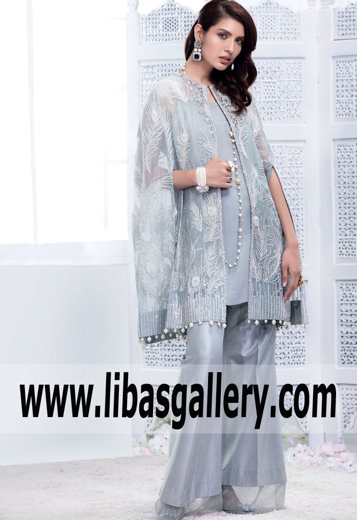Elan Exciting Party Wear Embroidered Cape Suits France, Germany, Sweden, Norway Elan Exciting Party Wear Embroidered Cape Suits France, Germany, Sweden, Norway