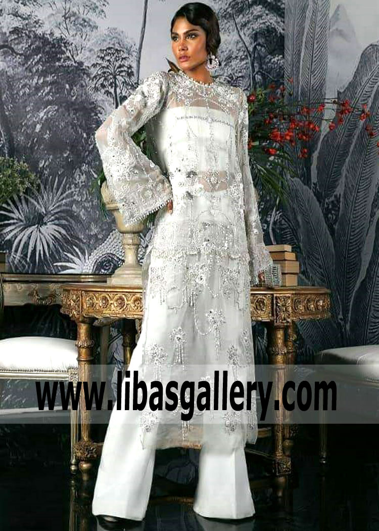 off white pakistani party dresses