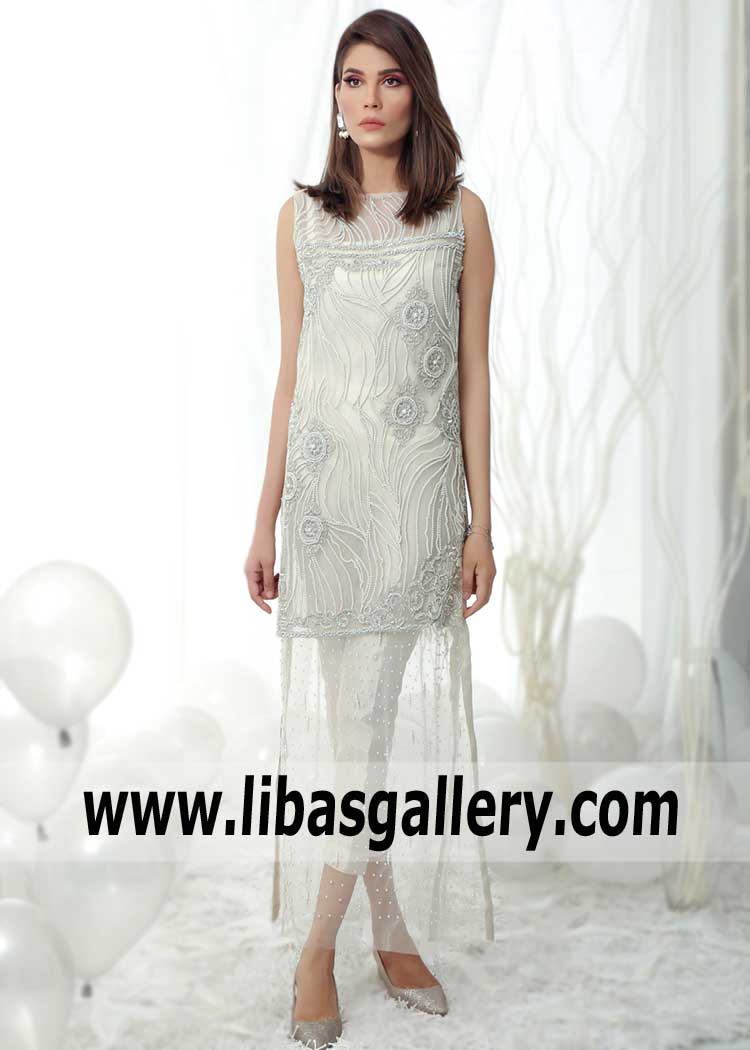 off white party wear dresses