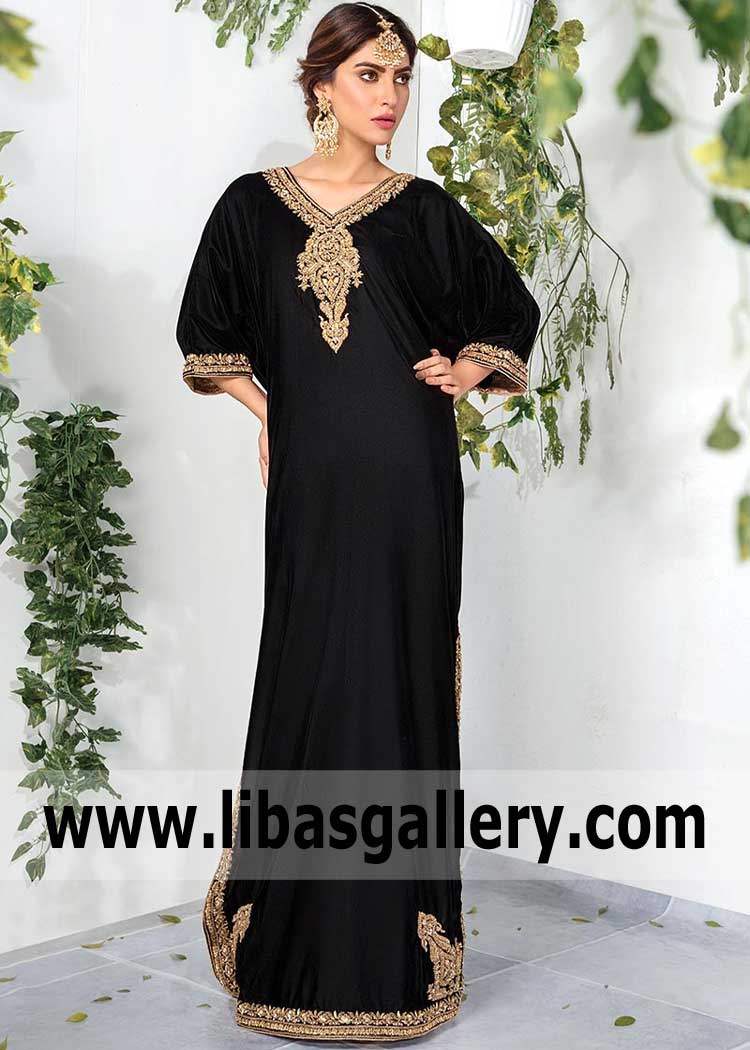 Party Wear Embellished Kaftan Pakistan Pakistani Party Dresses Kaftan Dubai, Abu Dhabi, U.A.E