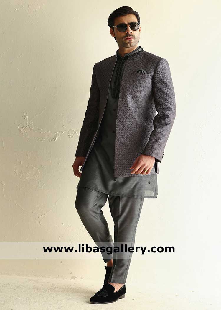 Groom embroidered front open prince coat for occasion, wedding jacket for men full embroidered with inner Jasper Marion Mobile USA