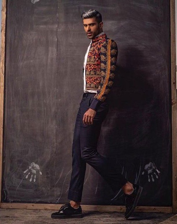 Blue Embroidered Raw Silk Men Jacket with Gold work for Occasion An icon of style and elegant paired with blue pants Sydney Glasgow Chicago Montreal Dubai