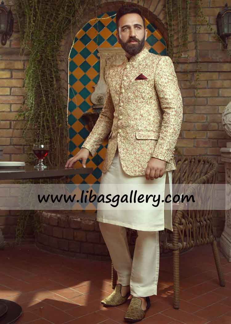 Embroidered prince coat for groom custom made doing love ...