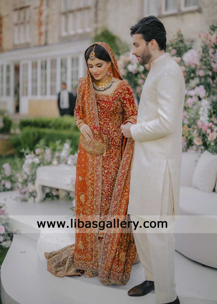 Farshi Maroon Bridal Lehenga with Trail-Latest Nikah Dresses with Dupatta Farshi Maroon Bridal Lehenga with Trail-Latest Nikah Dresses with Dupatta