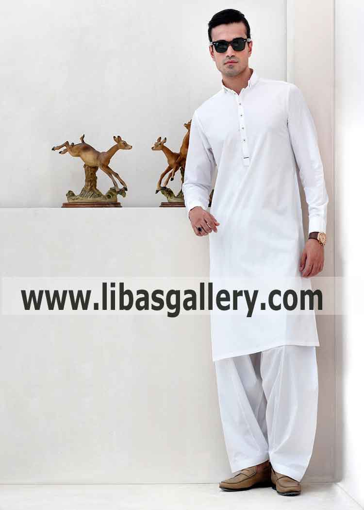 WHITE THREAD DETAILED KAMEEZ SHALWAR for Men Boy Sober Muslim outfit for Mehndi Dinner UK USA Canada WHITE THREAD DETAILED KAMEEZ SHALWAR for Men Boy Sober Muslim outfit for Mehndi Dinner UK USA Canada