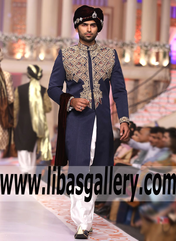 Payne`s gray wedding sherwani front and collar beautiful hand crafted pre tied dark color turban Honolulu Hawaii US Payne`s gray wedding sherwani front and collar beautiful hand crafted pre tied dark color turban Honolulu Hawaii US