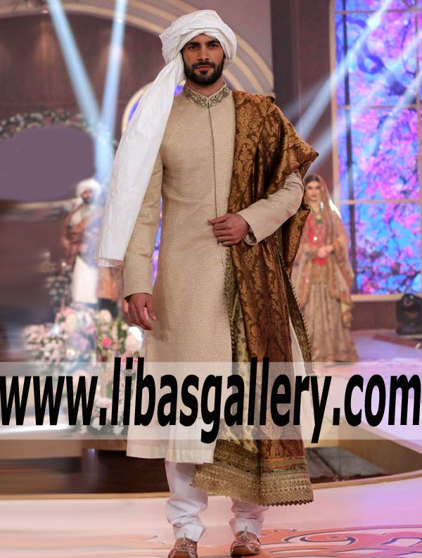 hand crafted wedding sherwani in jamawar complete groom wedding barat nikah package glasgow london UK hand crafted wedding sherwani in jamawar complete groom wedding barat nikah package glasgow london UK
