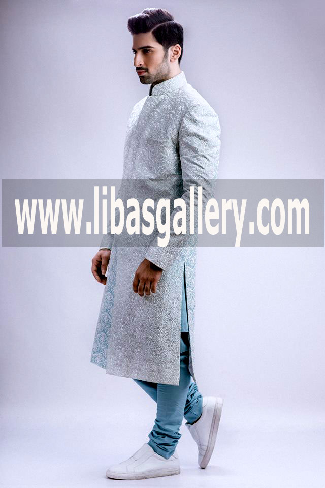 online boutique online store online shop make to order wedding sherwani suit 2018 for groom dulha nosha Karachi Lahore Pakistan