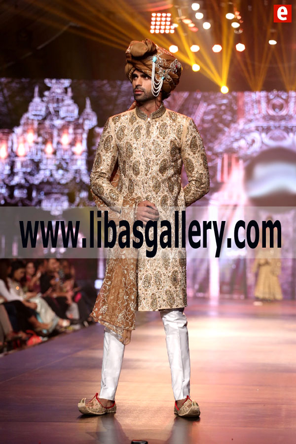 Traditional Jamawar Groom Sherwani Men Collection 2018 latest complete sherwani set for wedding Nikah Shadi muslim oslo Norway