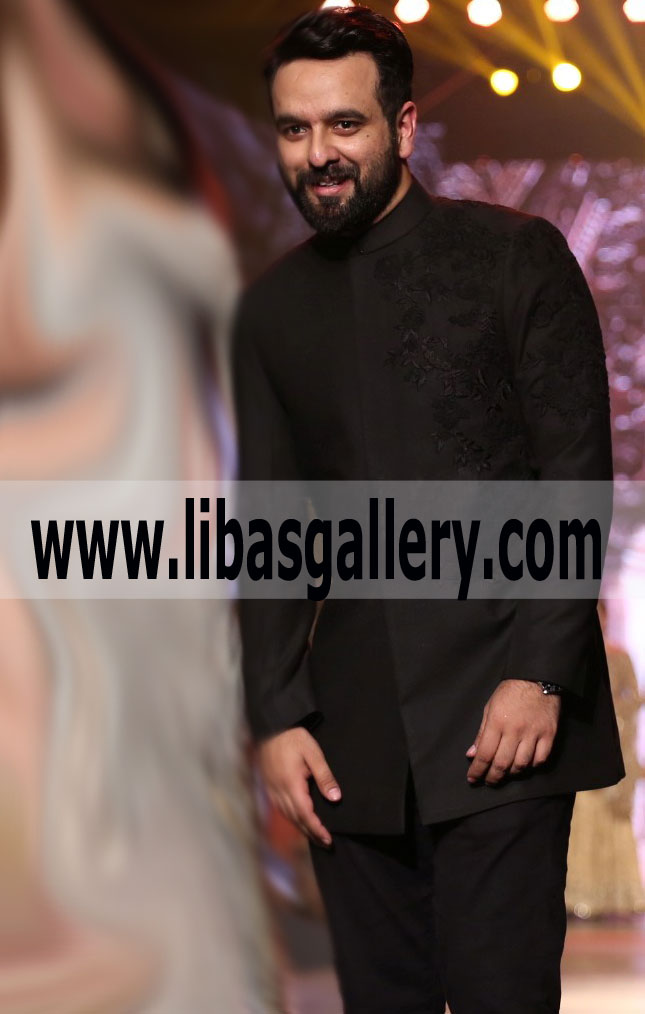 Awesome Black Indo Western Style latest Sherwani 2018 Sydney Australia Designer Sherwani online shop Awesome Black Indo Western Style latest Sherwani 2018 Sydney Australia Designer Sherwani online shop