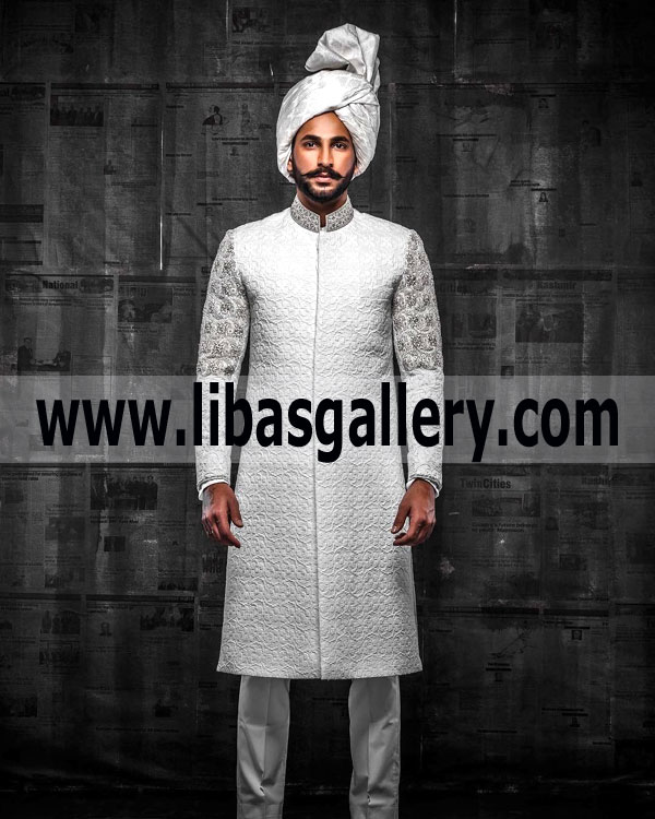 Embroidered Embellished Grey silver Groom Wedding Shadi Sherwani suit 2018 Mississauga Toronto Canada Embroidered Embellished Grey silver Groom Wedding Shadi Sherwani suit 2018 Mississauga Toronto Canada