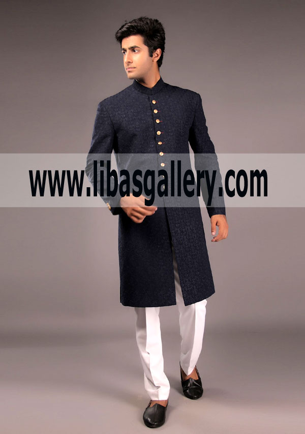 Amir Adnan Top Seller Georgette Fabric Sherwani for Groom Dulha with Classic Fitting US USA America