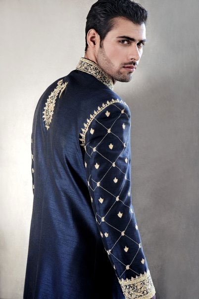royal blue sherwani for groom