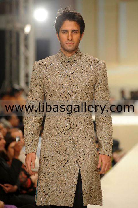 Black Hand work wedding sherwani for men shop online with inner suit UK USA Canada