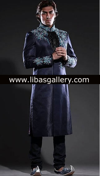 Designer Sherwani for Groom,Designer Wedding sherwani,Embroidered Designer Sherwani,Designer Kurta Dark Shades