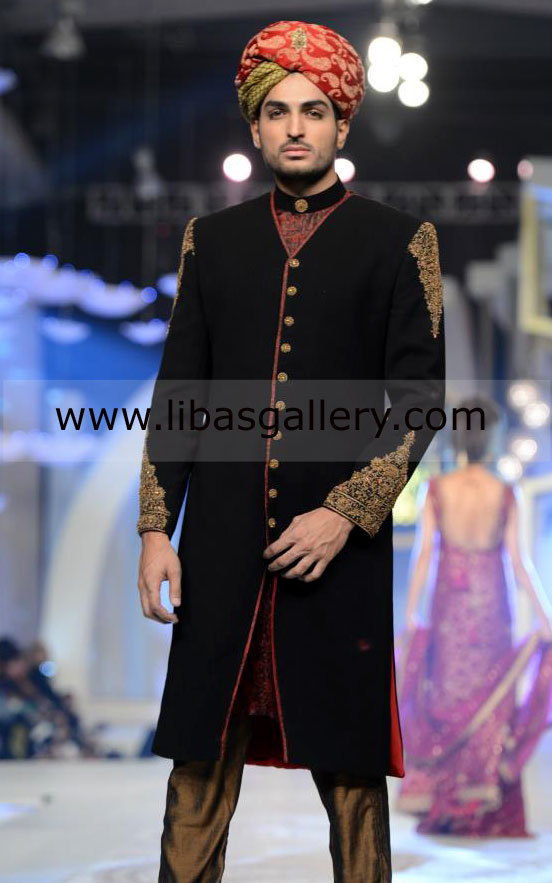 Wedding Sherwani Shopping for Men By Designer Mifrah Groom Collection at Bridal Couture Week 2013  in San Antonio, Austin, Dallas, Houston Texas