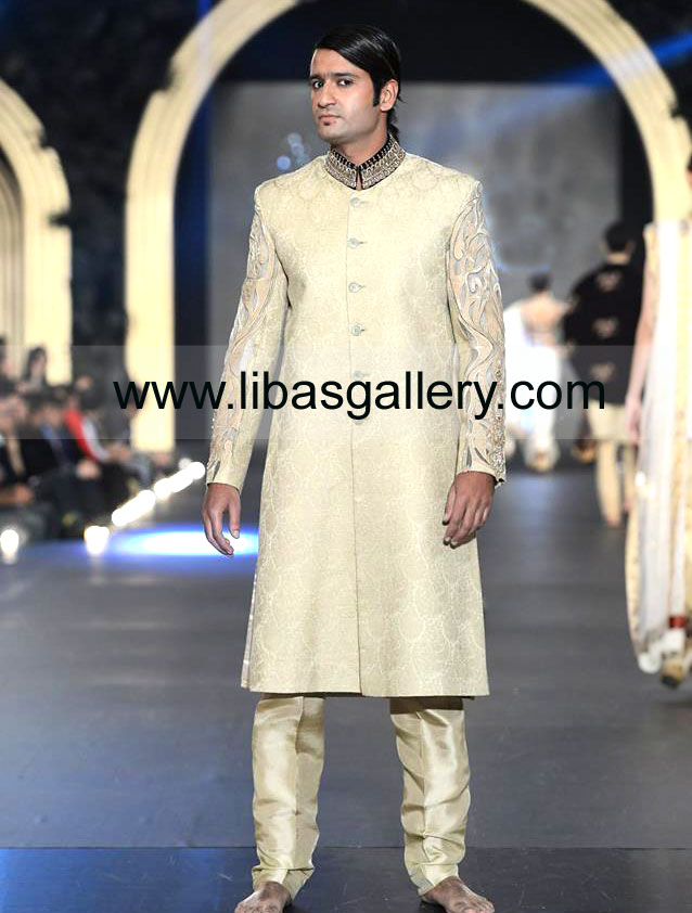 Latest Men Wedding Nikah Outfits and Sherwani Collection 2013 By Asifa and Nabeel Mens Sherwani Collection at PFDC LOreal Paris Bridal Week 2013