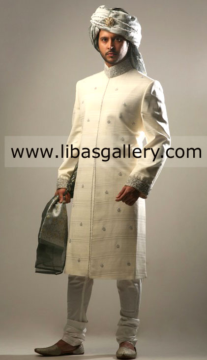 famous sherwani shop online for traditional pakistani raw silk groom wedding sherwani for nikah barat uk usa dubai canada