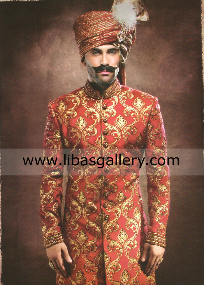 Designer Ziggi Studio collection selling Men Sherwani Dresses NAZARANA Collection Asiana Bridal Show 2014 Glasgow London UK