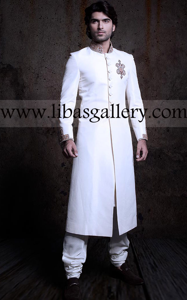 Umar Sayeed Sherwani, Classic Umar Sayeed Heavy Sherwani, Umar Sayeed Heavy Embroidered Sherwani New Arrivals, Cheap and Best Sherwani Online Collection in Sydney, Australia