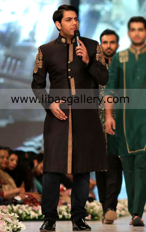Designer Asifa and Nabeel Men Sherwani Men`s Sherwani, Groom Sherwani, Pakistani Designer Sherwani Latest Styles Bridal Dresses Party Wedding Dresses Sherwani Kurta L`oreal Bridal Couture Week PFDC Fashion Week Karachi 2012 2013 2014 2015