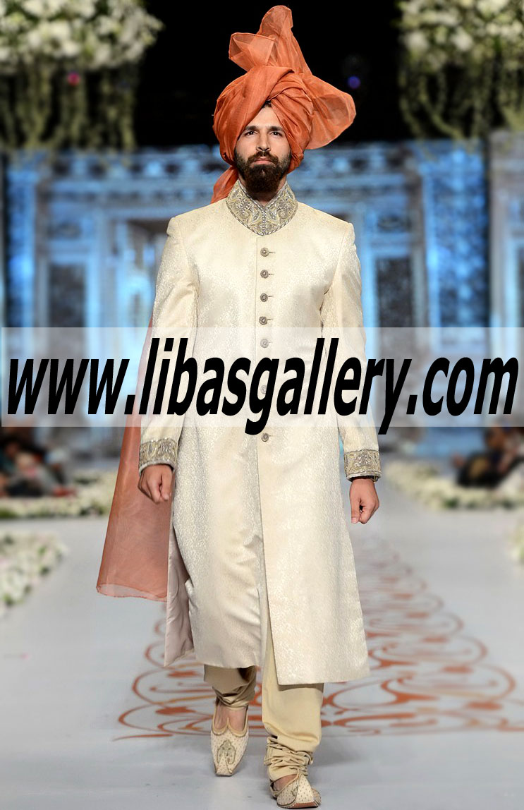 Naushemian By Nauman Arfeen, Groom Wear, Designer Sherwani, Bridal Wear, Formal Wear Bridal Couture Week 2014 - 2015 PFDC L`Oreal Paris Bridal Week 2014 - 2015 in San Antonio, TX Dresses for Men Online Store