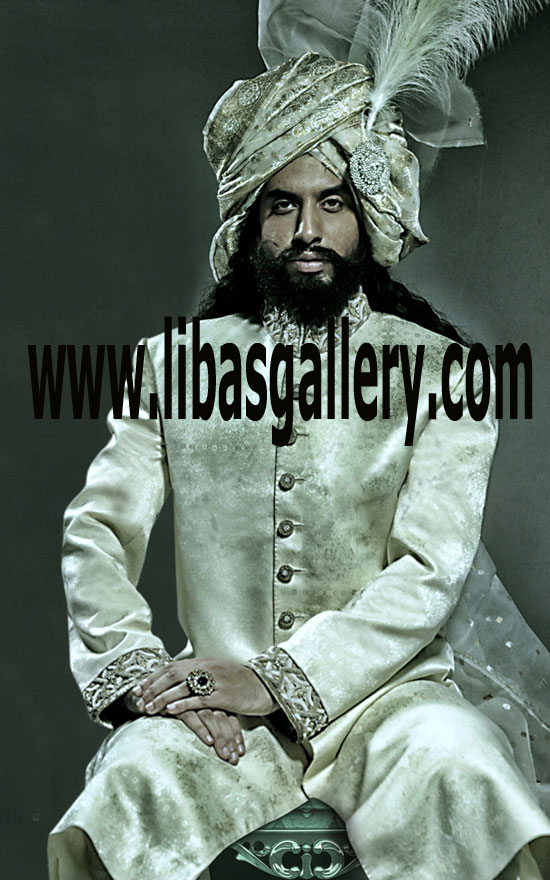 photogenic groom face looking smart in jamawar wedding sherwani on nikah day buy your wished sherwani online washington texas USA