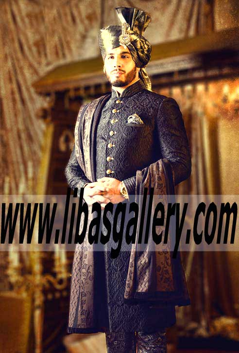 Black sherwani for Groom Online Shop for Groom Nikah sherwani Custom made Liverpool london southhall UK