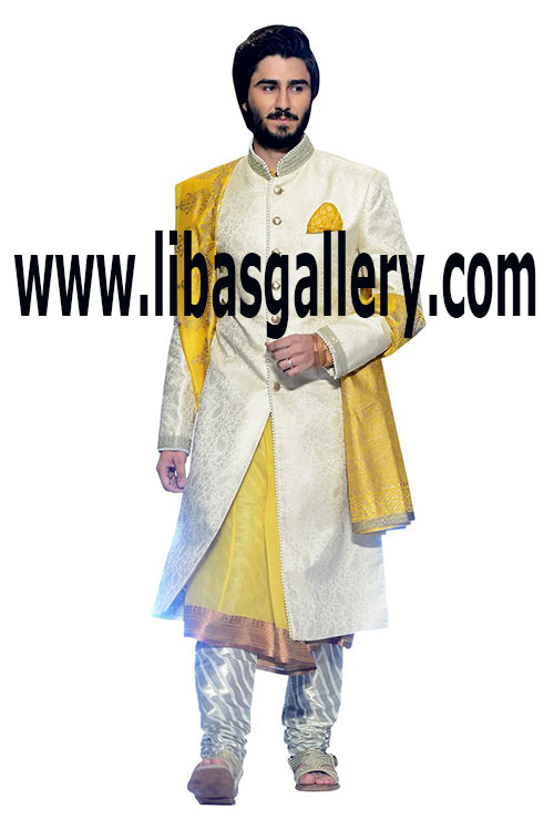 knee length Wedding Sherwani Collection for Men Groom Nosha Dulha Riyadh Jeddah Saudi Arabia Saudia kingdom of Saudia