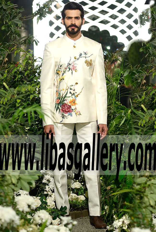 ELAN Wedding sherwani prince coat for Groom Nehru jacket style Bridal Couture Week UK USA Canada ELAN Wedding sherwani prince coat for Groom Nehru jacket style Bridal Couture Week UK USA Canada