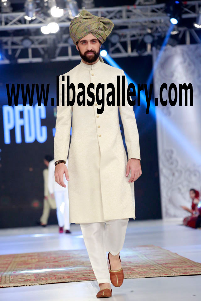 Pakistan`s leading luxury designer couture bridal Groom Sherwani Suits collection in 2016 2017 Saudi Arabia