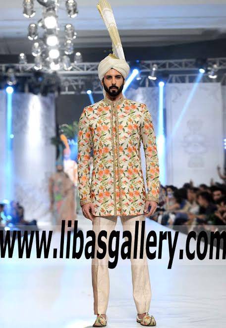 Famous Popular Designer Sherwani Suits Catalog Complete Set on order with Turban for Groom and khussa shoe Punjabi Style Shaadi 2017 Pakistan India Famous Popular Designer Sherwani Suits Catalog Complete Set on order with Turban for Groom and khussa shoe Punjabi Style Shaadi 2017 Pakistan India