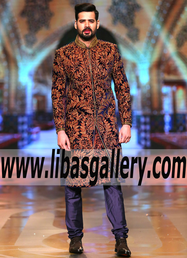 heavy embroidered wedding sherwani for slim fit groom who wants to wear high quality work sherwani suit UK USA Australia heavy embroidered wedding sherwani for slim fit groom who wants to wear high quality work sherwani suit UK USA Australia