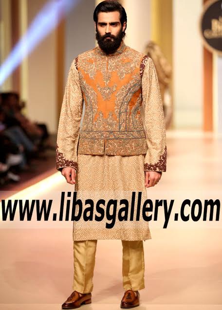 Stunning embroidered waistcoat suit by HSY designer for groom in size Small medium large XL XXL Custom made Qatar Saudi Arabia Oman Bahrain