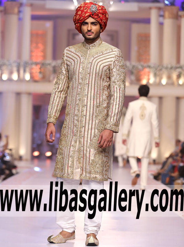 Self jamawar Dulha Groom heavy embellished Barat Nikah Sherwani Cardiff birmingham UK Self jamawar Dulha Groom heavy embellished Barat Nikah Sherwani Cardiff birmingham UK