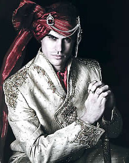 glamorous indo western sherwani,brocade indo western sherwani,offwhite brocade sherwani india bright shades