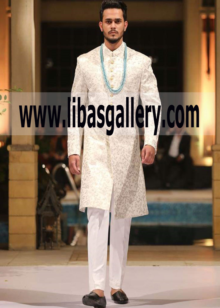 off white groom sherwani