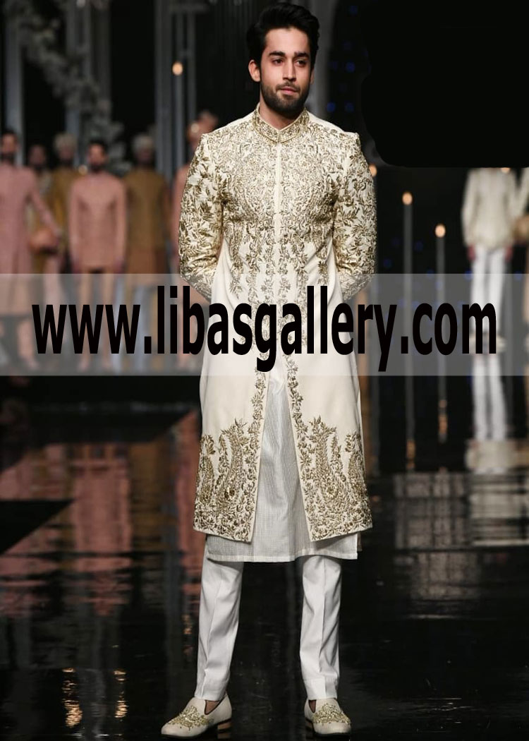 off white groom sherwani