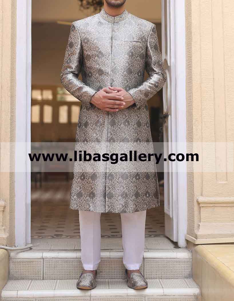 Pakistani Jamawar Banarsi Groom Wedding sherwani long length Short length style UK USA Canada Dubai Australia Pakistani Jamawar Banarsi Groom Wedding sherwani long length Short length style UK USA Canada Dubai Australia