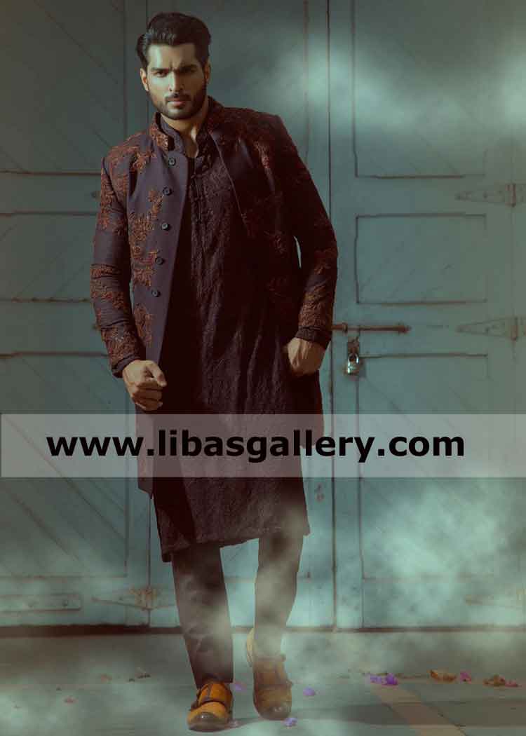 Dream Wedding Sherwani for Groom for Nikah Barat with matching inner Glasgow Bristol UK Dream Wedding Sherwani for Groom for Nikah Barat with matching inner Glasgow Bristol UK