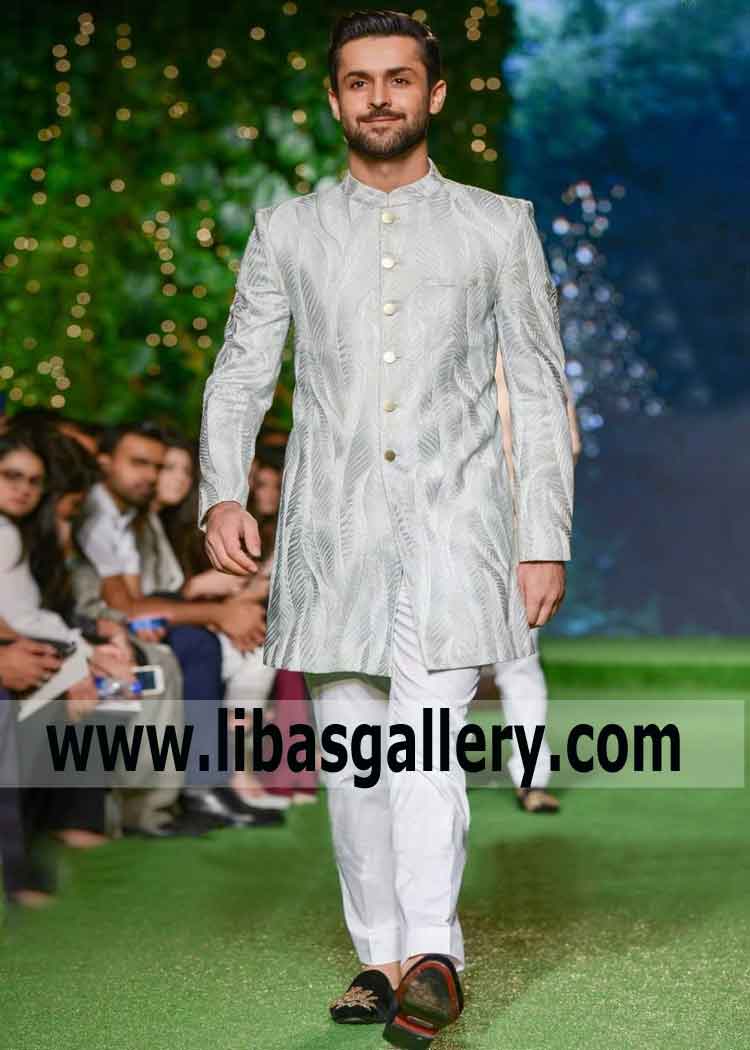 Grand Wedding Sherwani for Groom short length white pajama included wear Designer item feel proud New york Washington USA