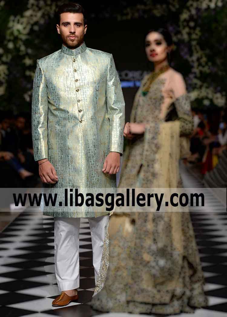 Groom Dynamic Nikah Wedding Sherwani long length Styling matching bridal dress option London Glasgow leeds UK Groom Dynamic Nikah Wedding Sherwani long length Styling matching bridal dress option London Glasgow leeds UK