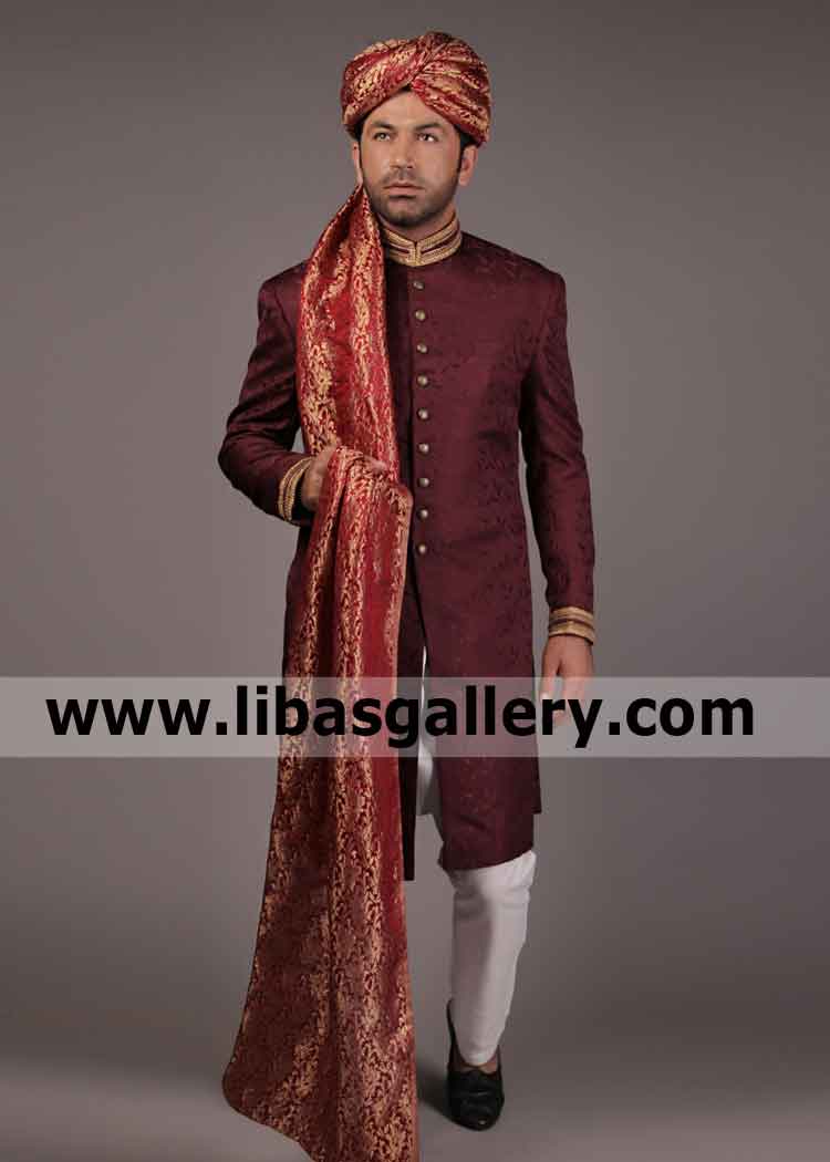Curtain Shut down Wedding Sherwani Scarlet for Nikah Barat show your sincerity to bride UK USA Canada Australia Dubai Curtain Shut down Wedding Sherwani Scarlet for Nikah Barat show your sincerity to bride UK USA Canada Australia Dubai